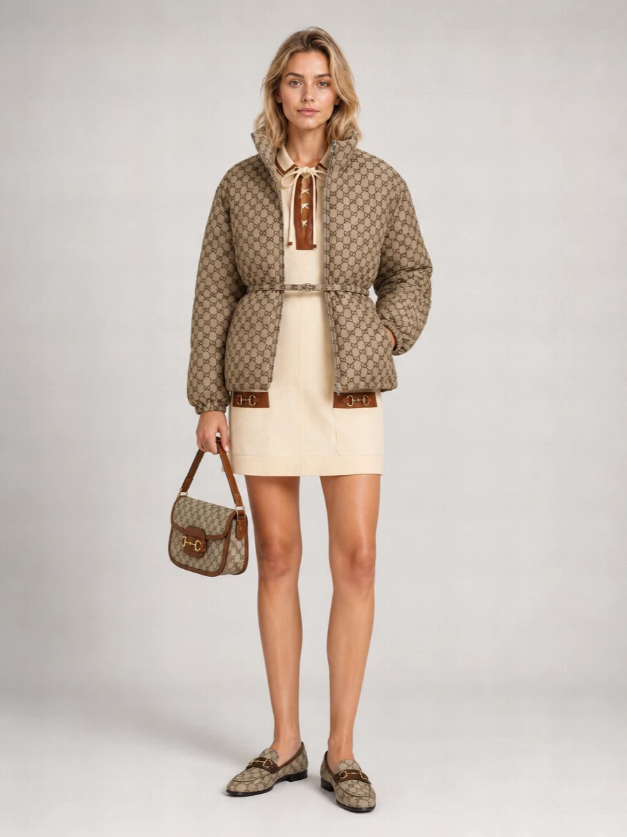 Gucci Canvas Bomber Jacket Padded Design