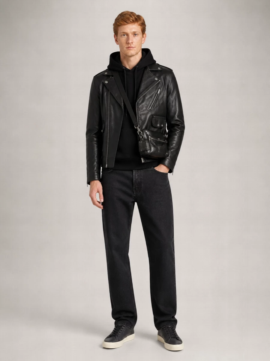 Golden Goose Leather Biker Jacket