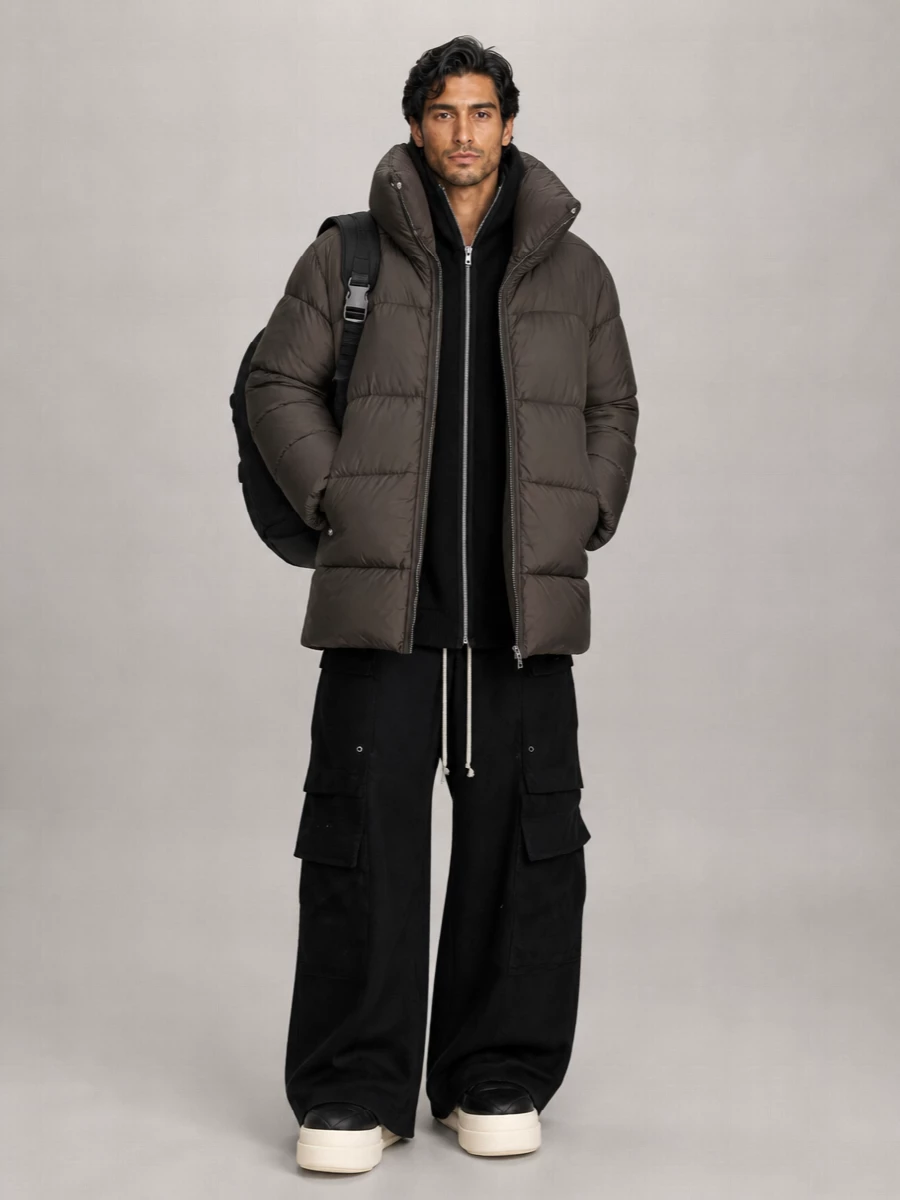 Rick Owens Quilted Asymmetric Down Puffer Jacket