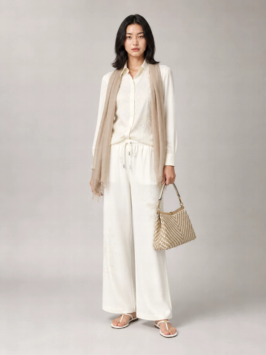 Ermanno Scervino Cotton Lace Wide-Leg Trousers
