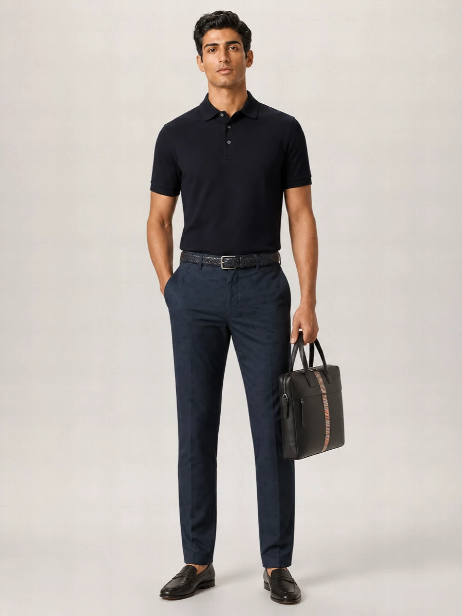 Paul Smith Monogram-Jacquard Straight-Leg Trousers
