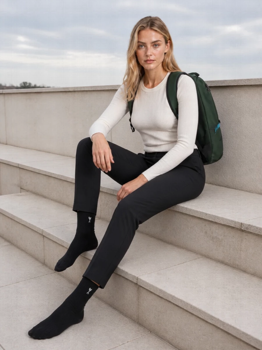 Ami paris socks piquadro technical backpack outfit