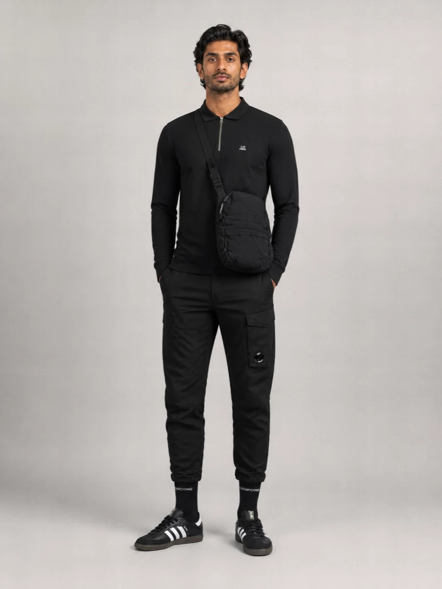 C.p. Company Cotton Long-Sleeve Zip Polo Shirt