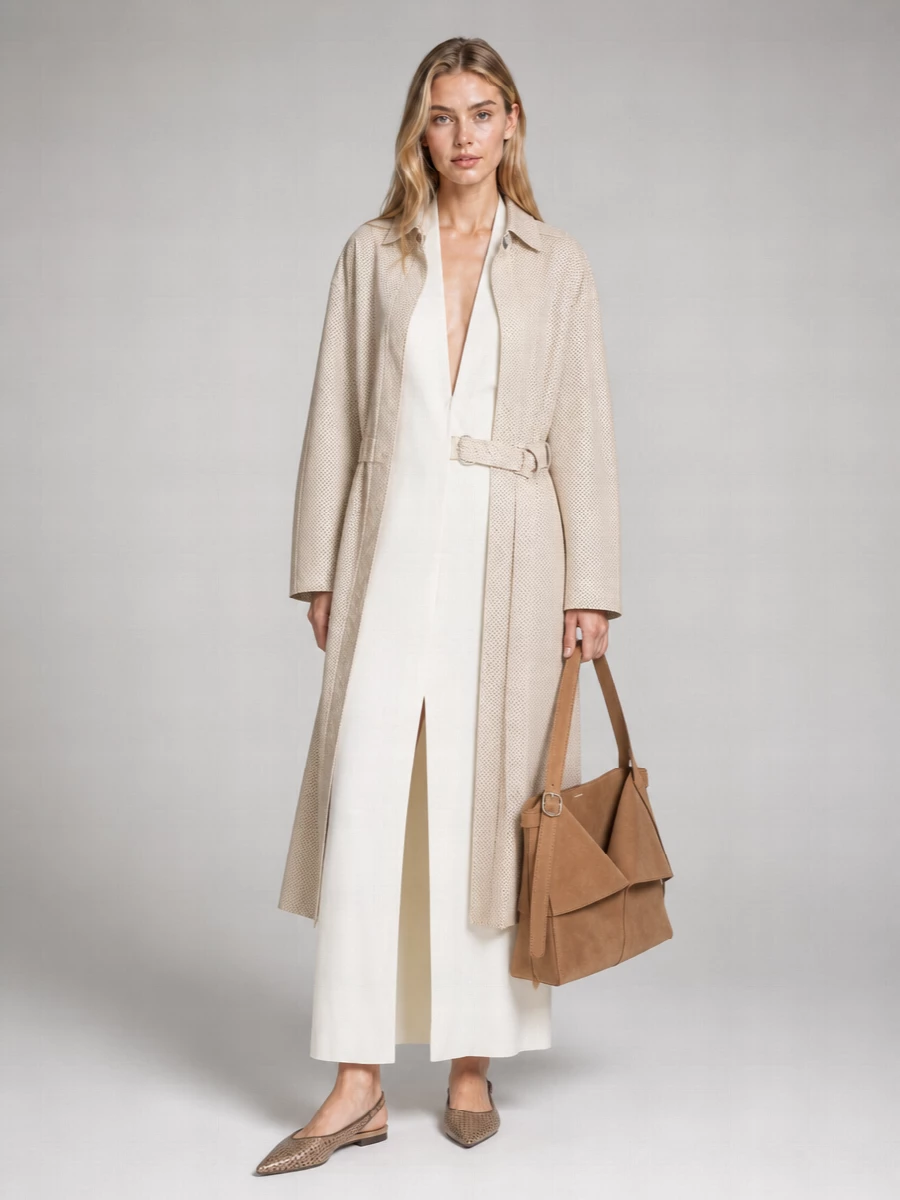 Sportmax Leather Trench Coat