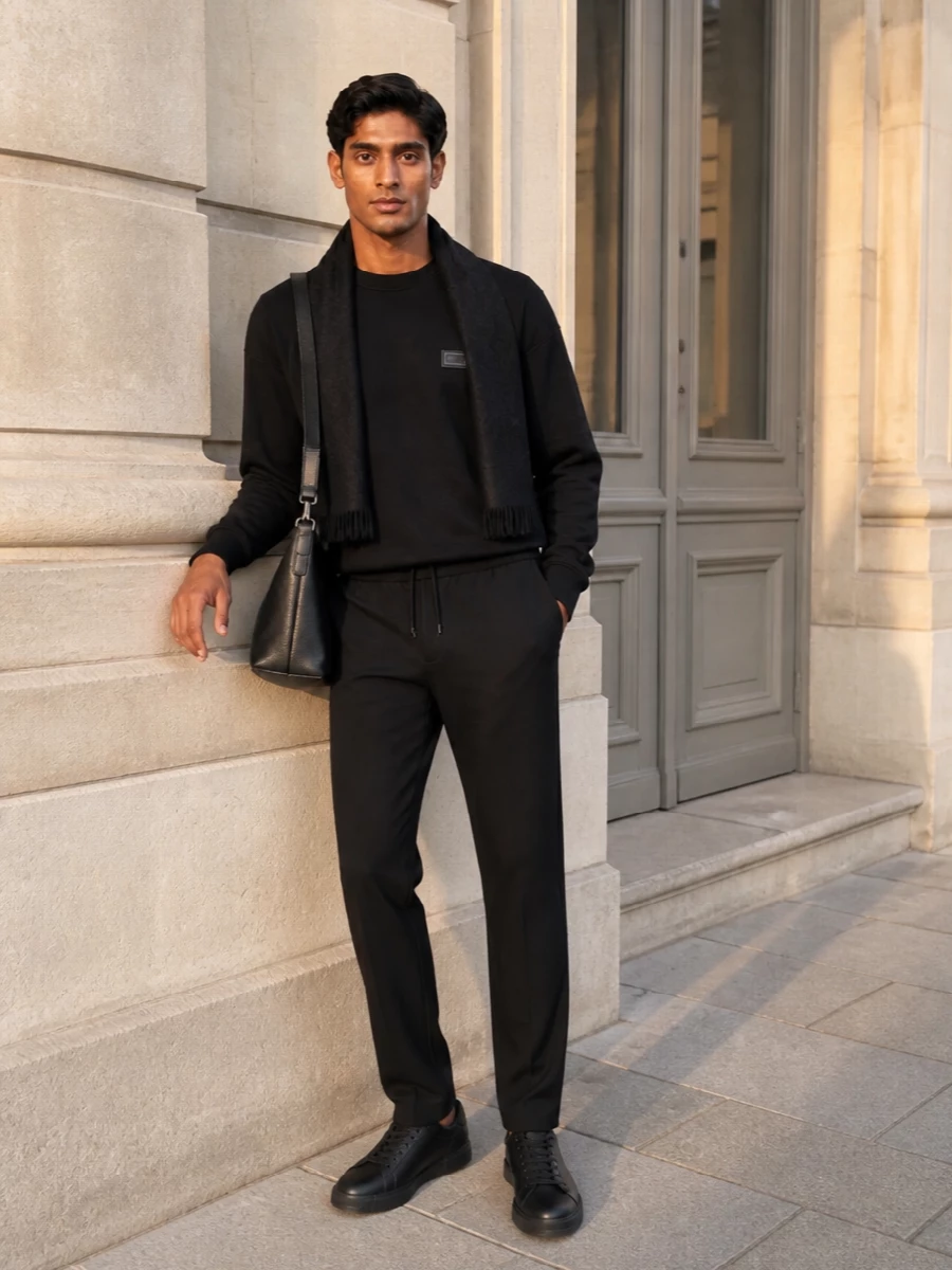 Dolce gabbana black sweatshirt jogger outfit