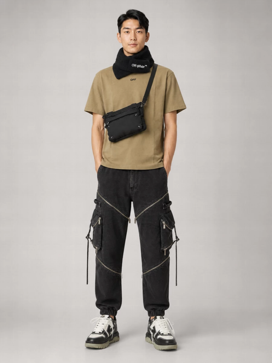 Off-White Calfskin Chunky Low-Top Sneakers
