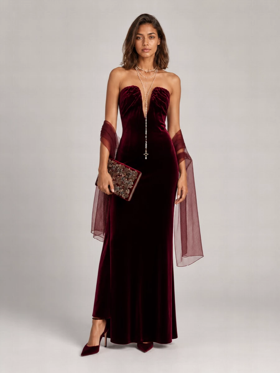 Giorgio Armani velvet maxi dress