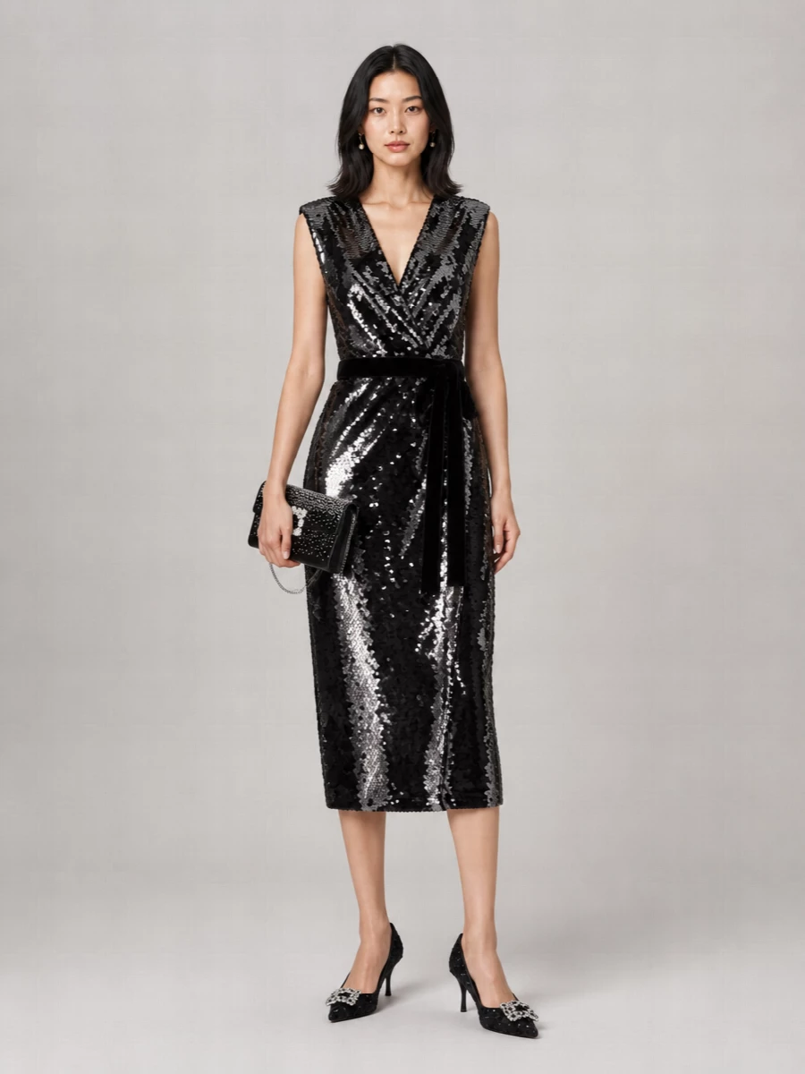 Alberta Ferretti Embellished Crepe Midi Dress