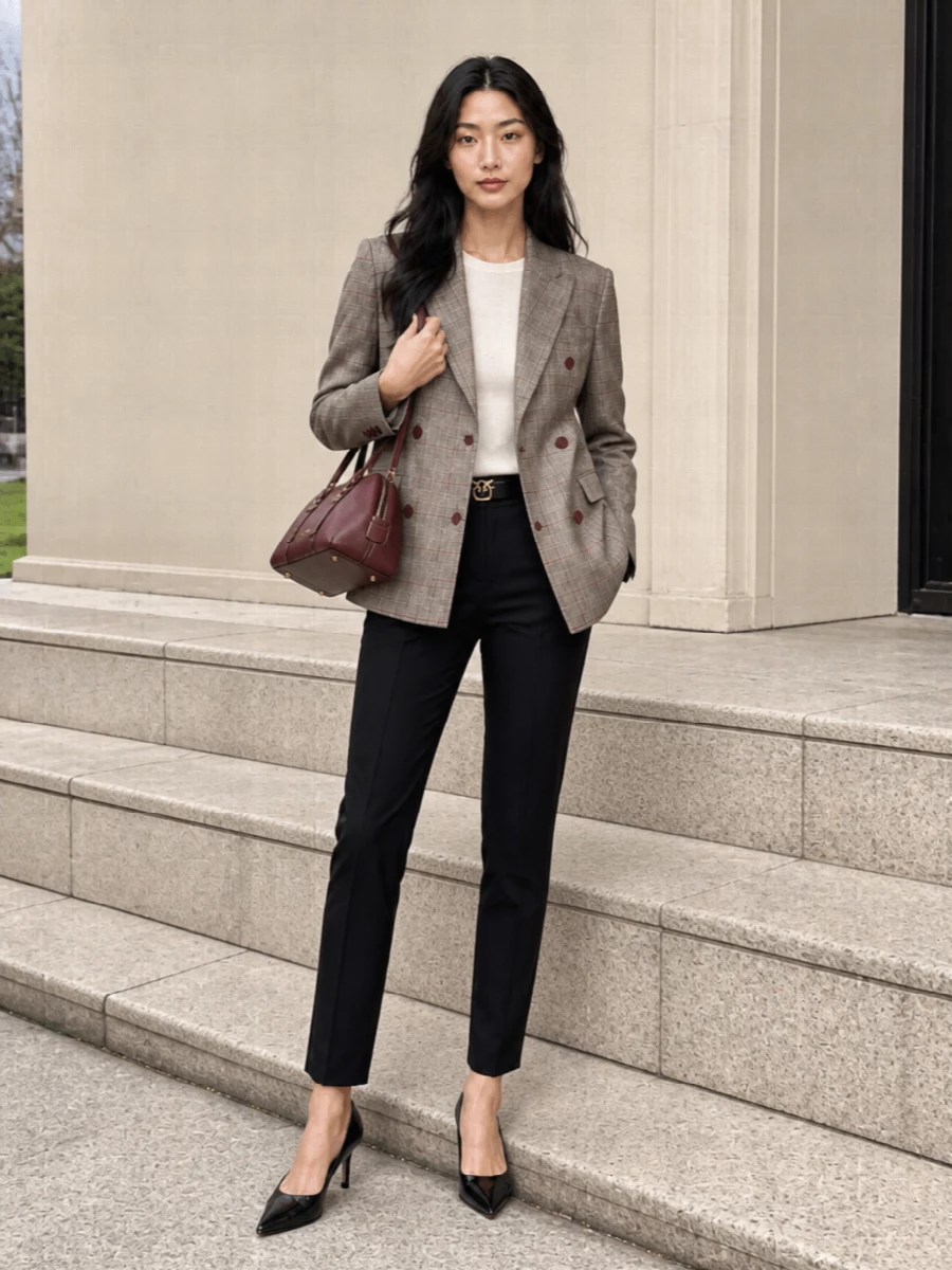 Pinko checked blazer black tailored trousers