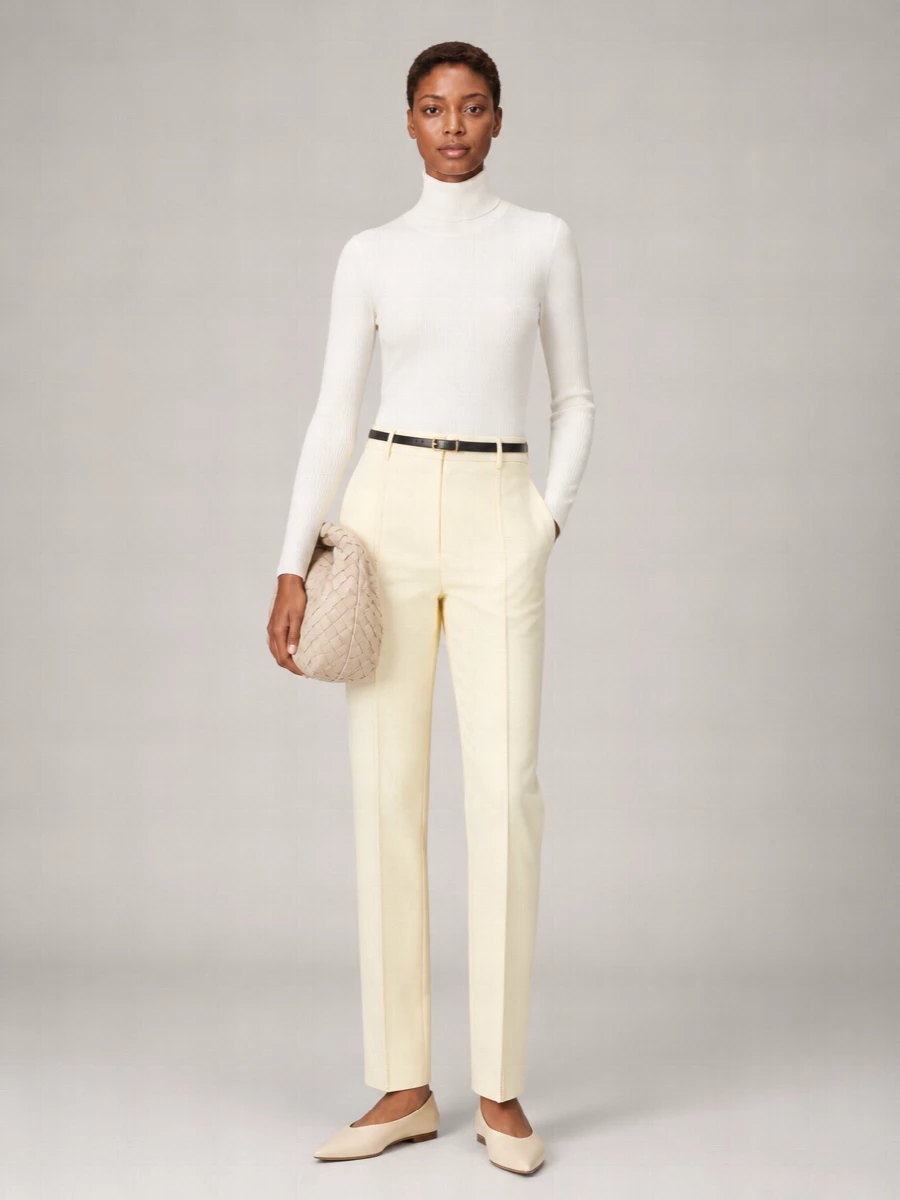 Bottega Veneta Ribbed Turtleneck Long-Sleeve Top