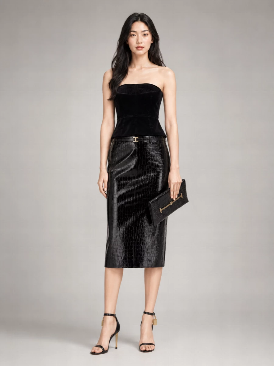 Tom Ford leather pencil skirt