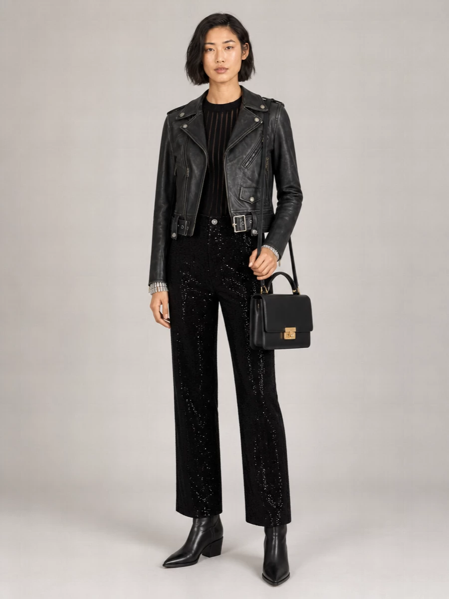 Golden Goose Leather Slim-Fit Biker Jacket