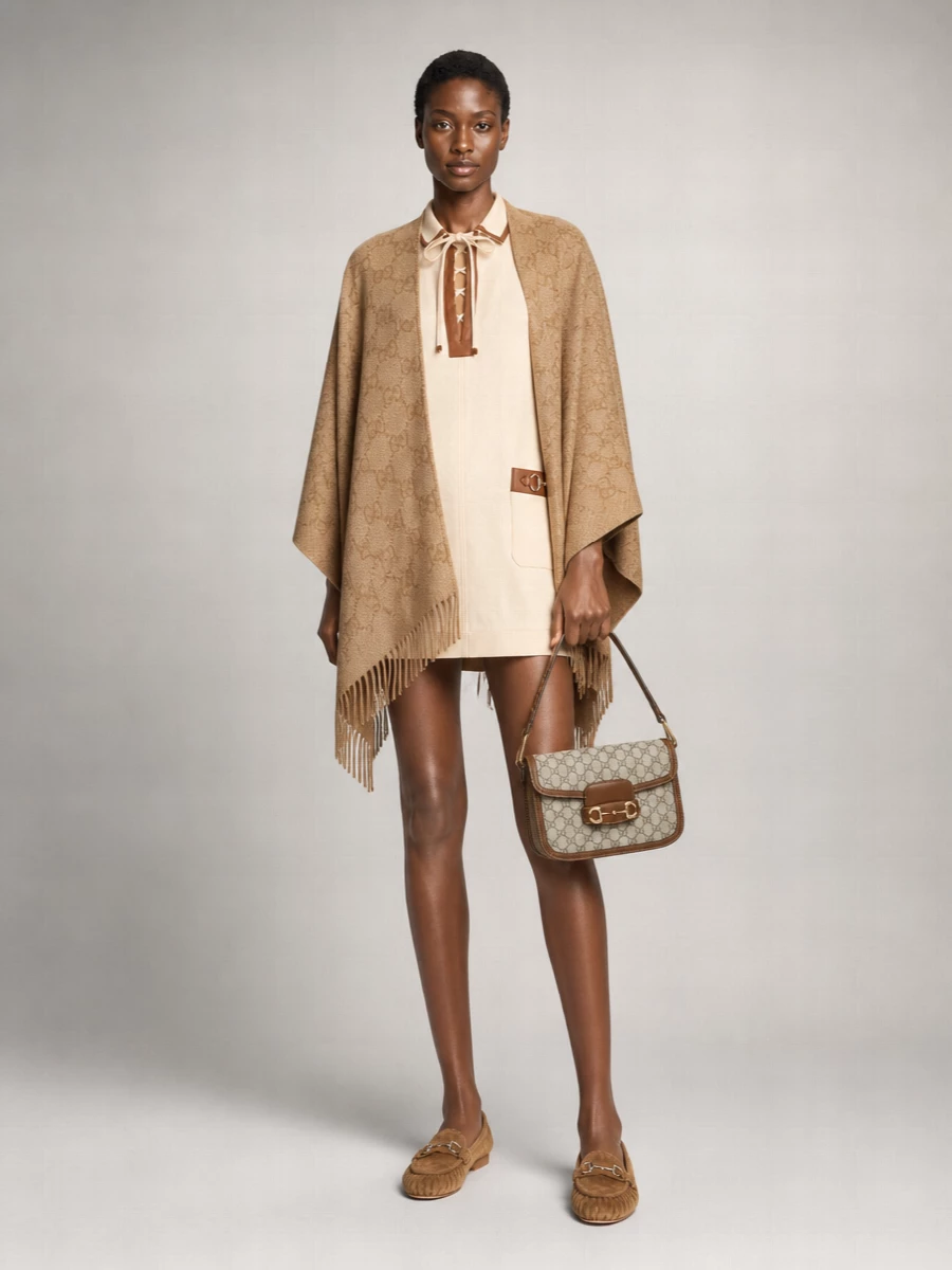 Gucci Cashmere Blend Fringe Cape