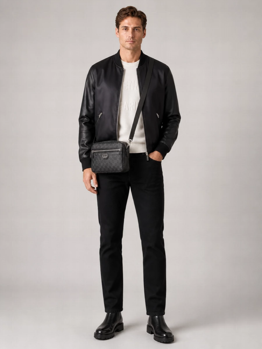 Givenchy Leather And Satin Bomber Jacket