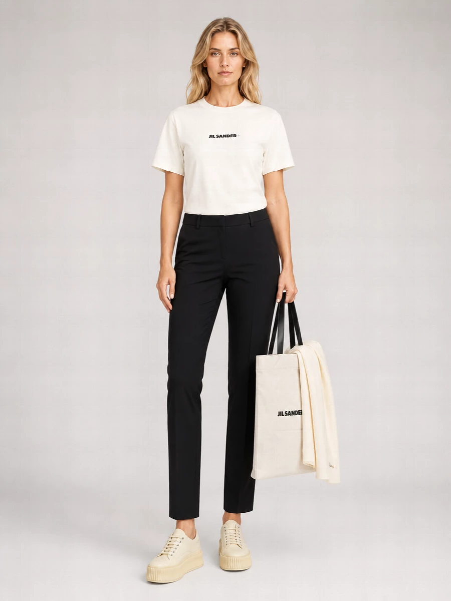 Jil Sander Cotton Logo Print Short-Sleeve T-Shirt