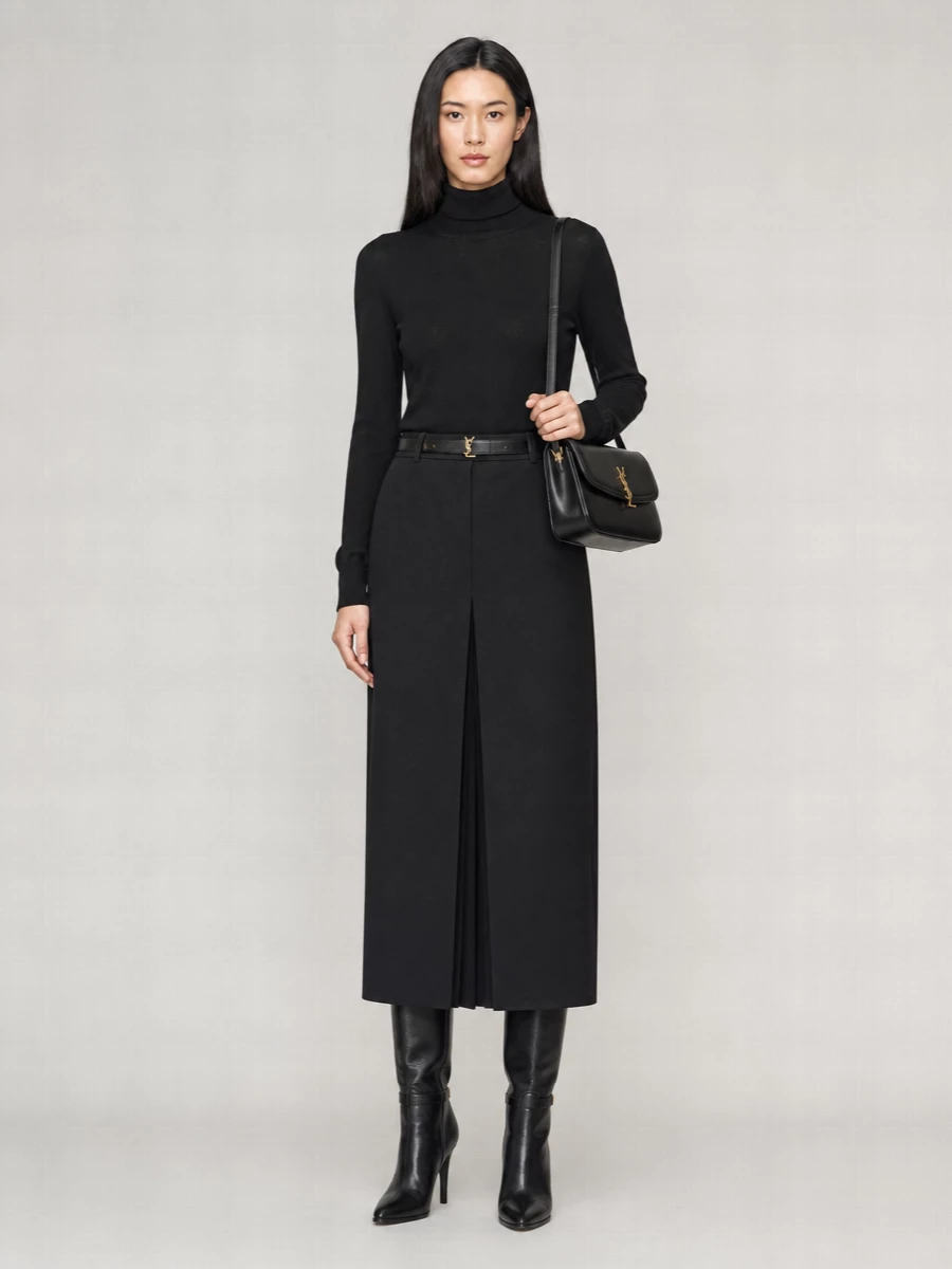 Saint Laurent Cashmere Wool Silk Turtleneck Jumper