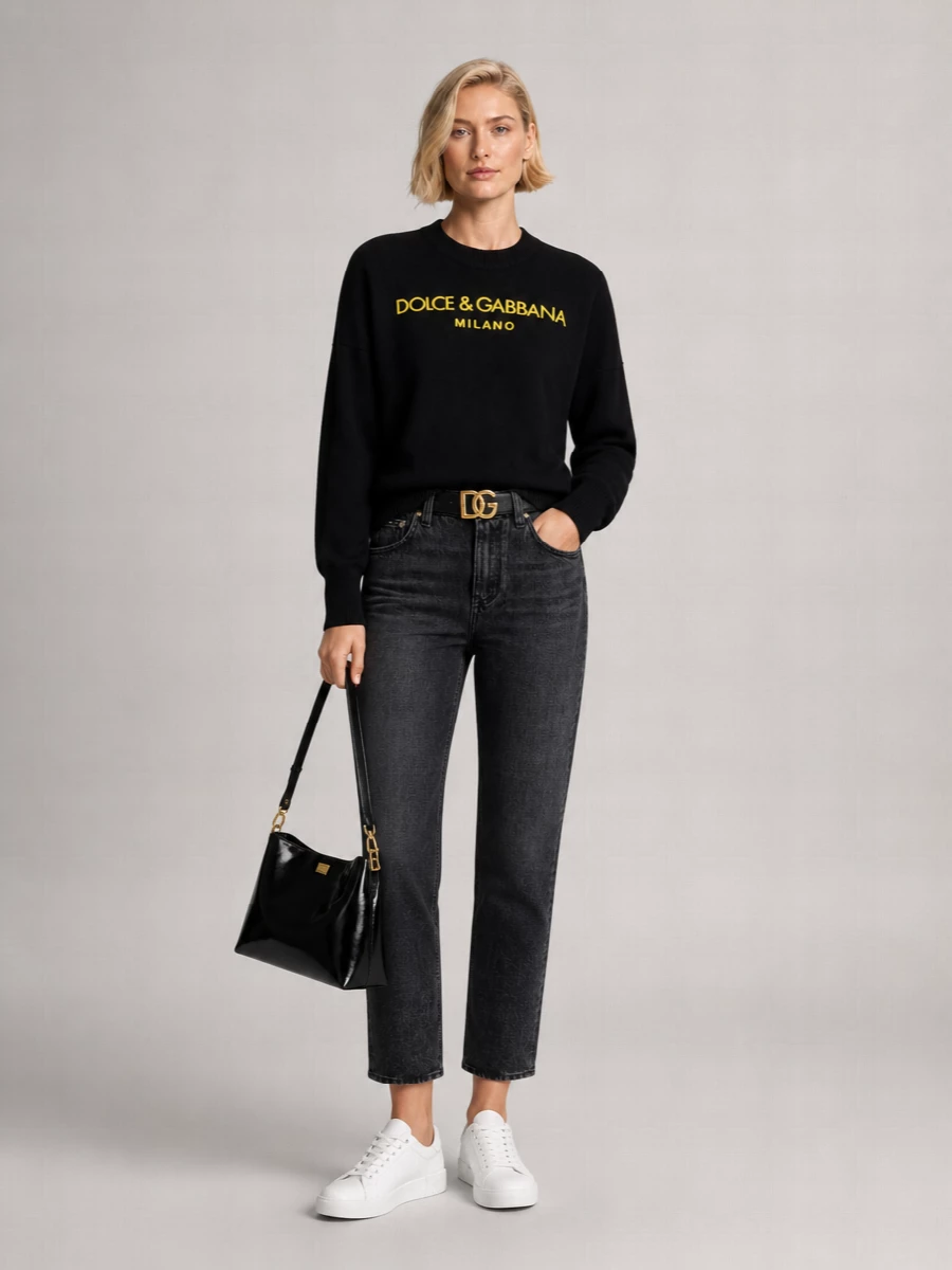 Dolce&Gabbana Cashmere Oversized Ribbed Crew-Neck Jumper
