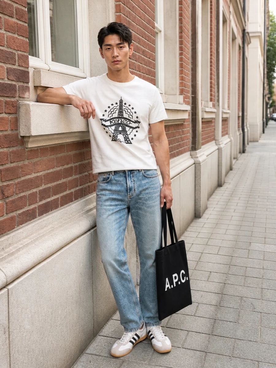 Kenzo paris tee armani jeans adidas trainers