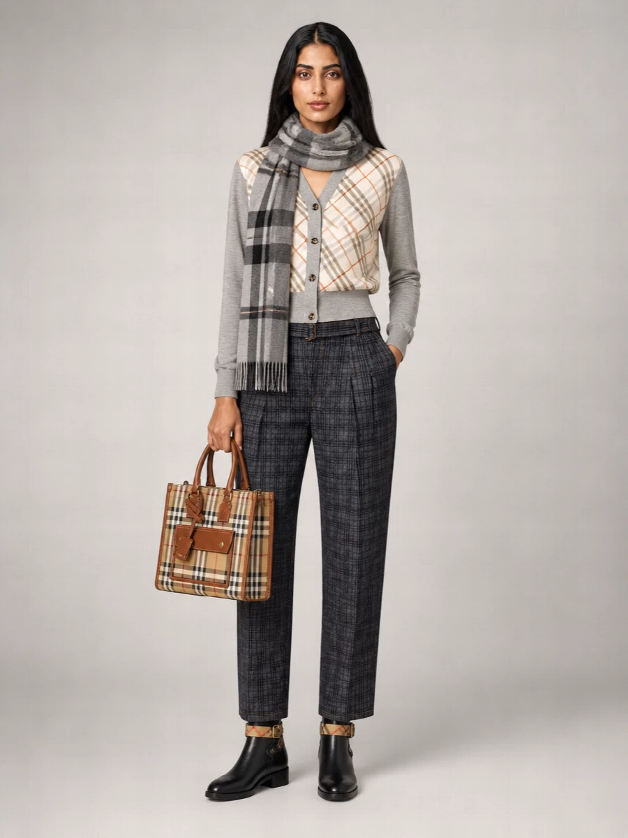 Burberry Silk Fine-Knit V-Neck Regular-Fit Cardigan