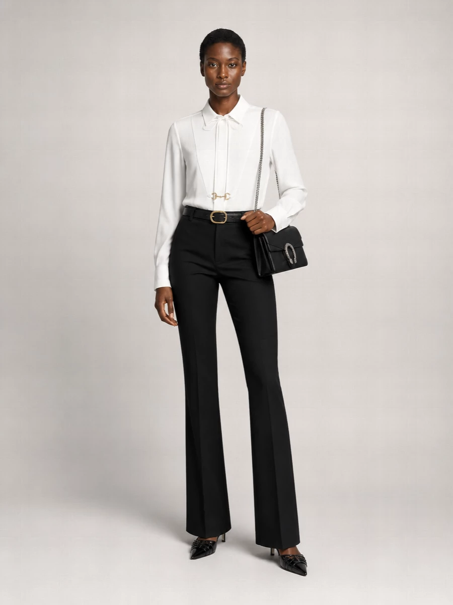 Gucci Silk Flared Trousers