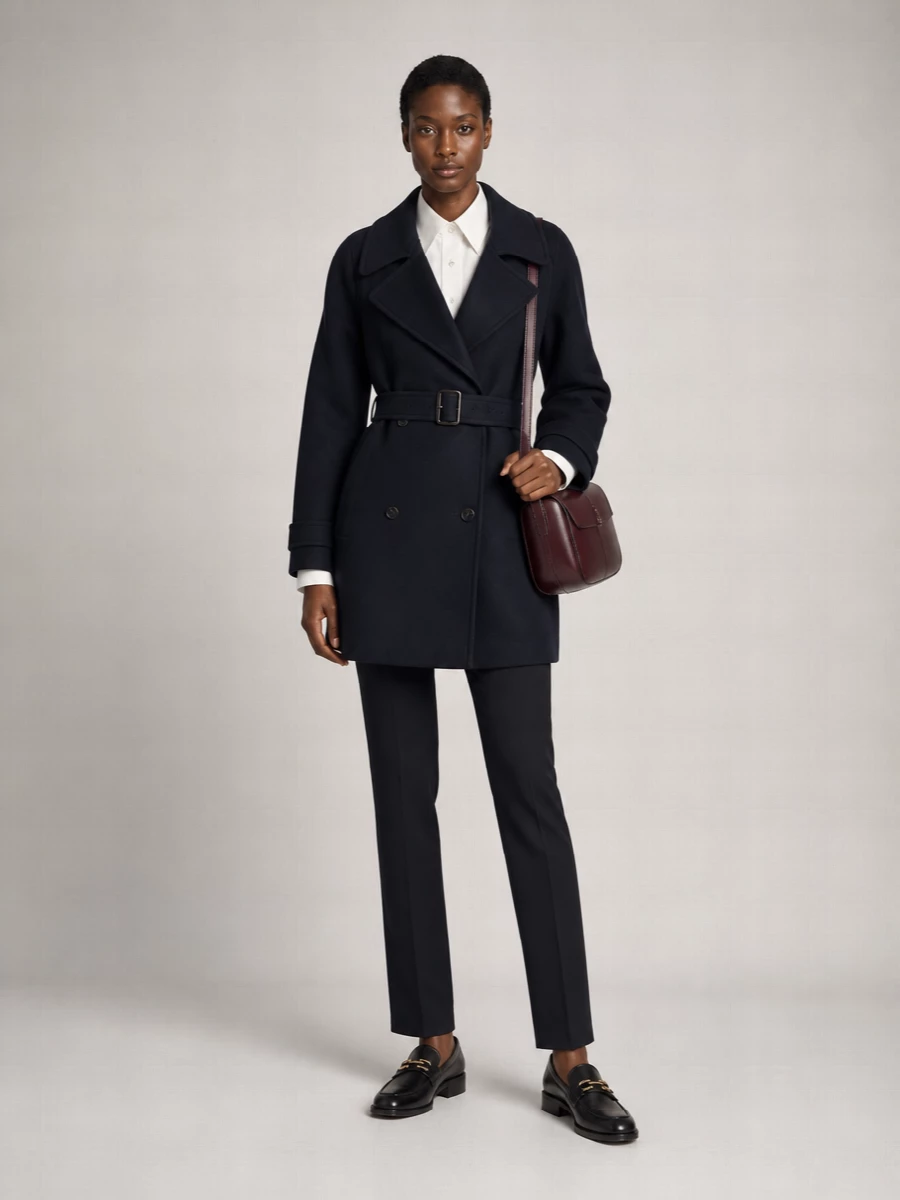 Loewe Wool Silk Double Breasted Coat