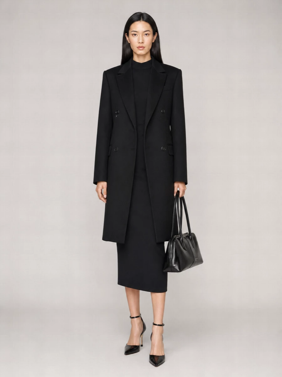 S Max Mara virgin wool double breasted coat