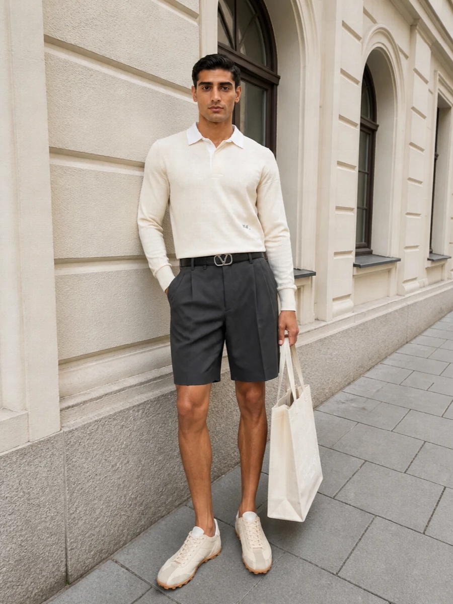 Maison margiela rugby tailored shorts sneakers