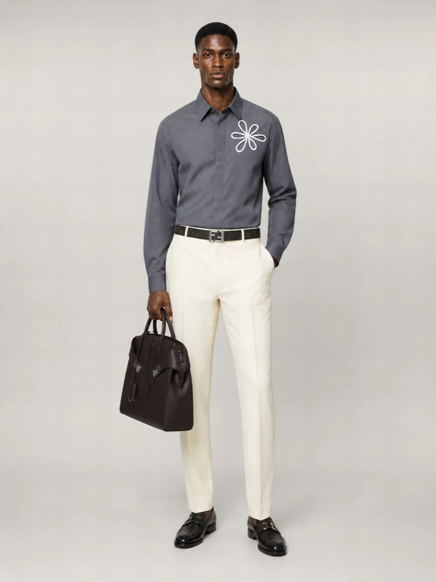 Fendi Virgin Wool Tailored Trousers