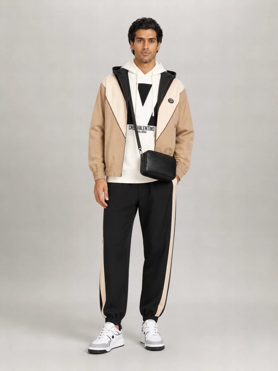 Valentino Hooded Windbreaker Jacket