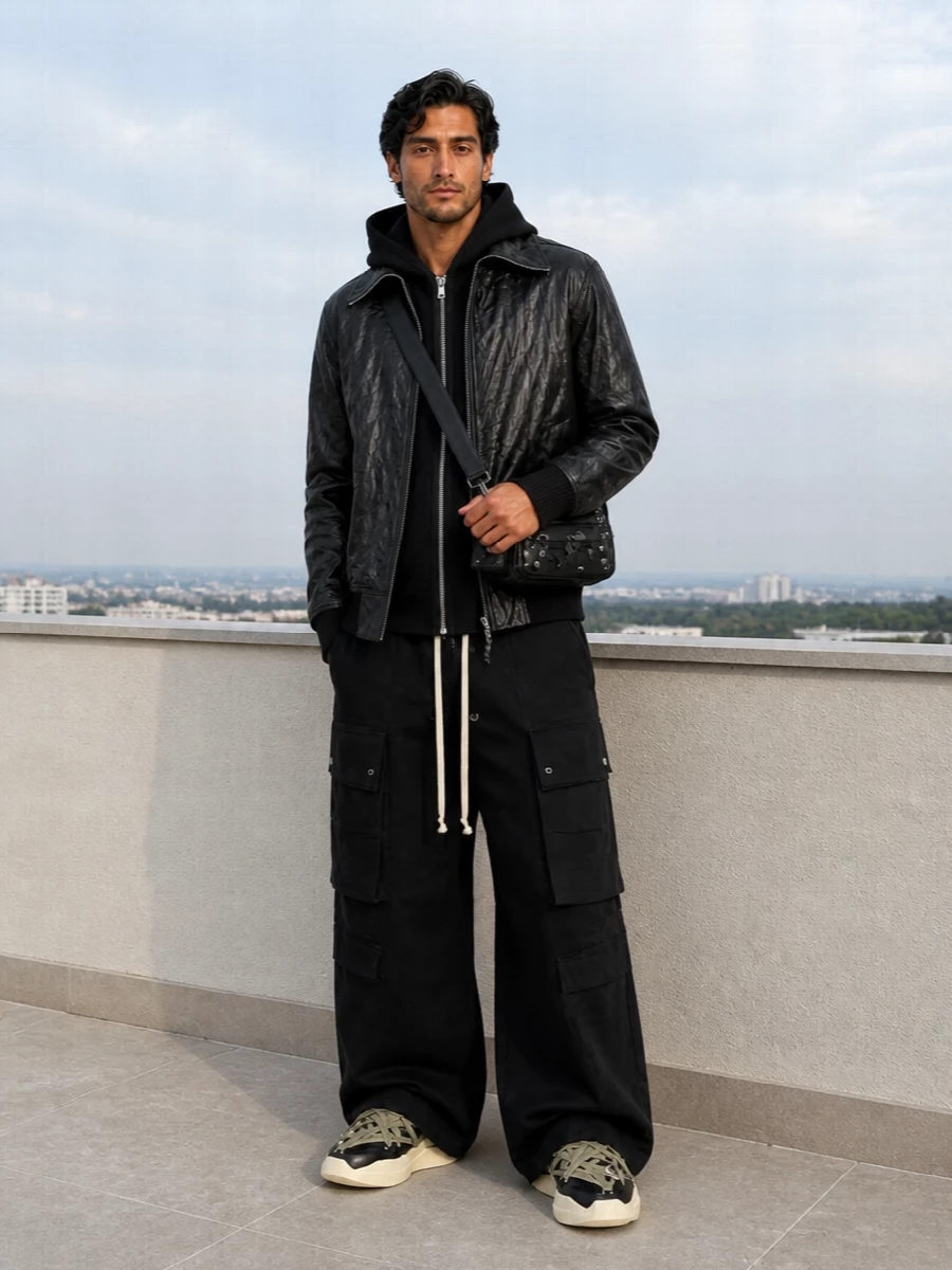 Rick owens bomber wide cargo outfit