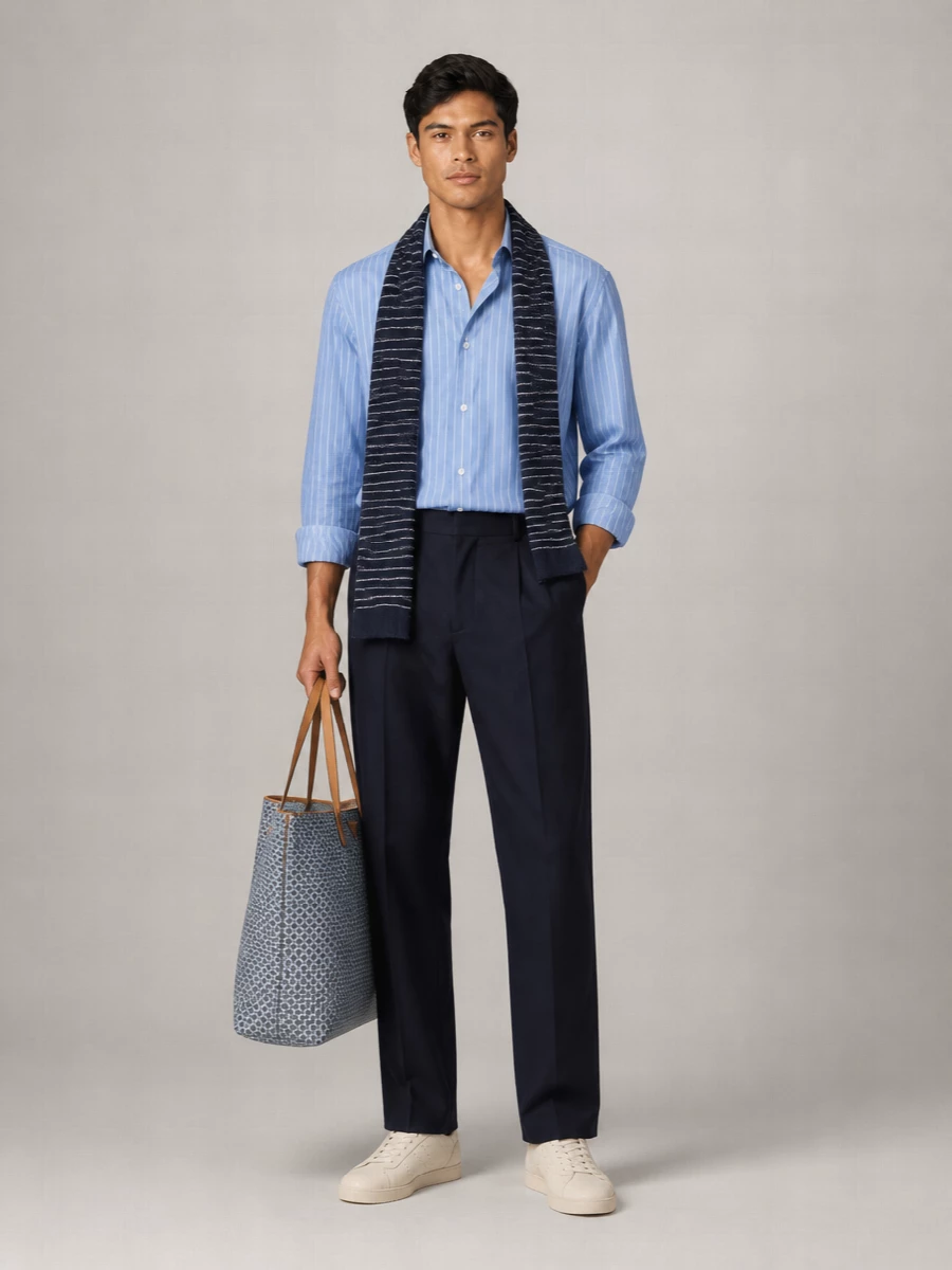 Brunello Cucinelli Wool Pinstripe Scarf