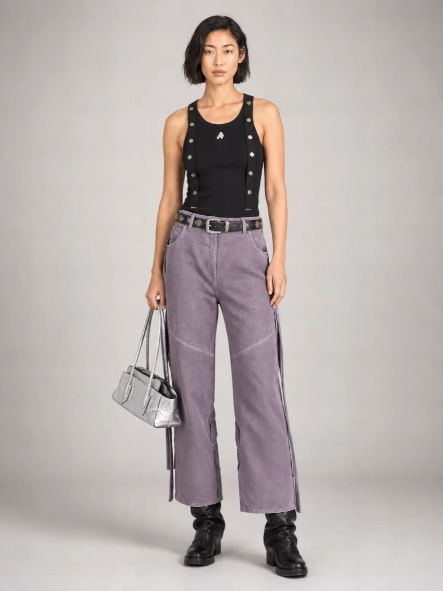 The Attico Denim Wide-Leg Jeans