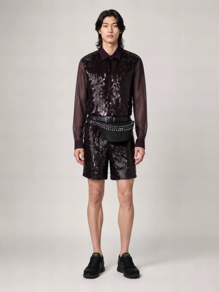 Dries Van Noten Embellished Viscose Bermuda Shorts