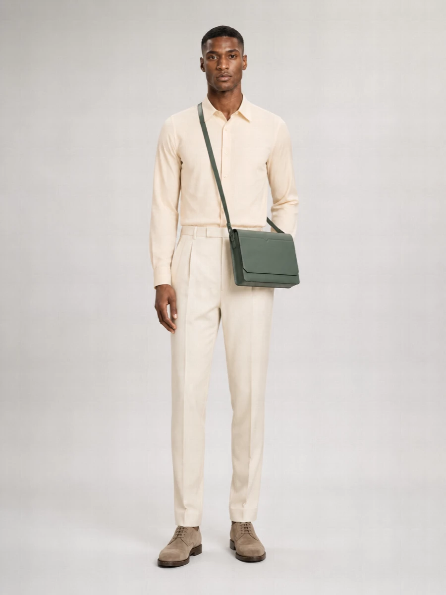 Valextra Leather Messenger Bag