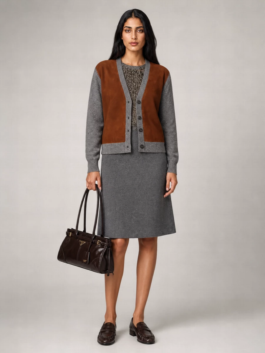Prada virgin wool ribbed v-neck cardigan
