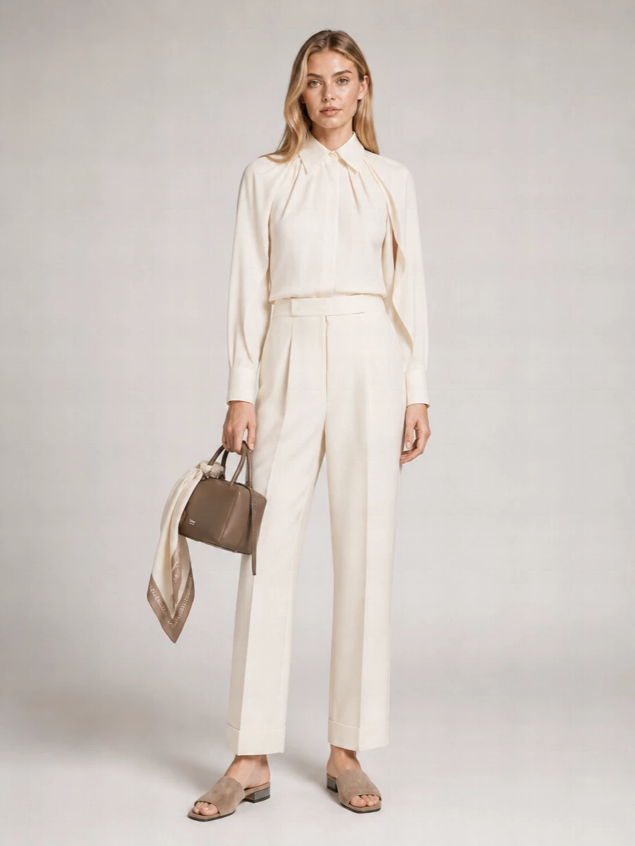 Max Mara Virgin Wool Regular-Fit Straight-Leg Tailored Trousers
