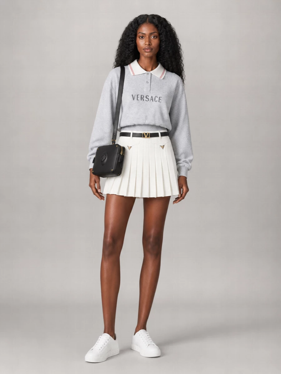 Versace Camera Leather Crossbody Bag
