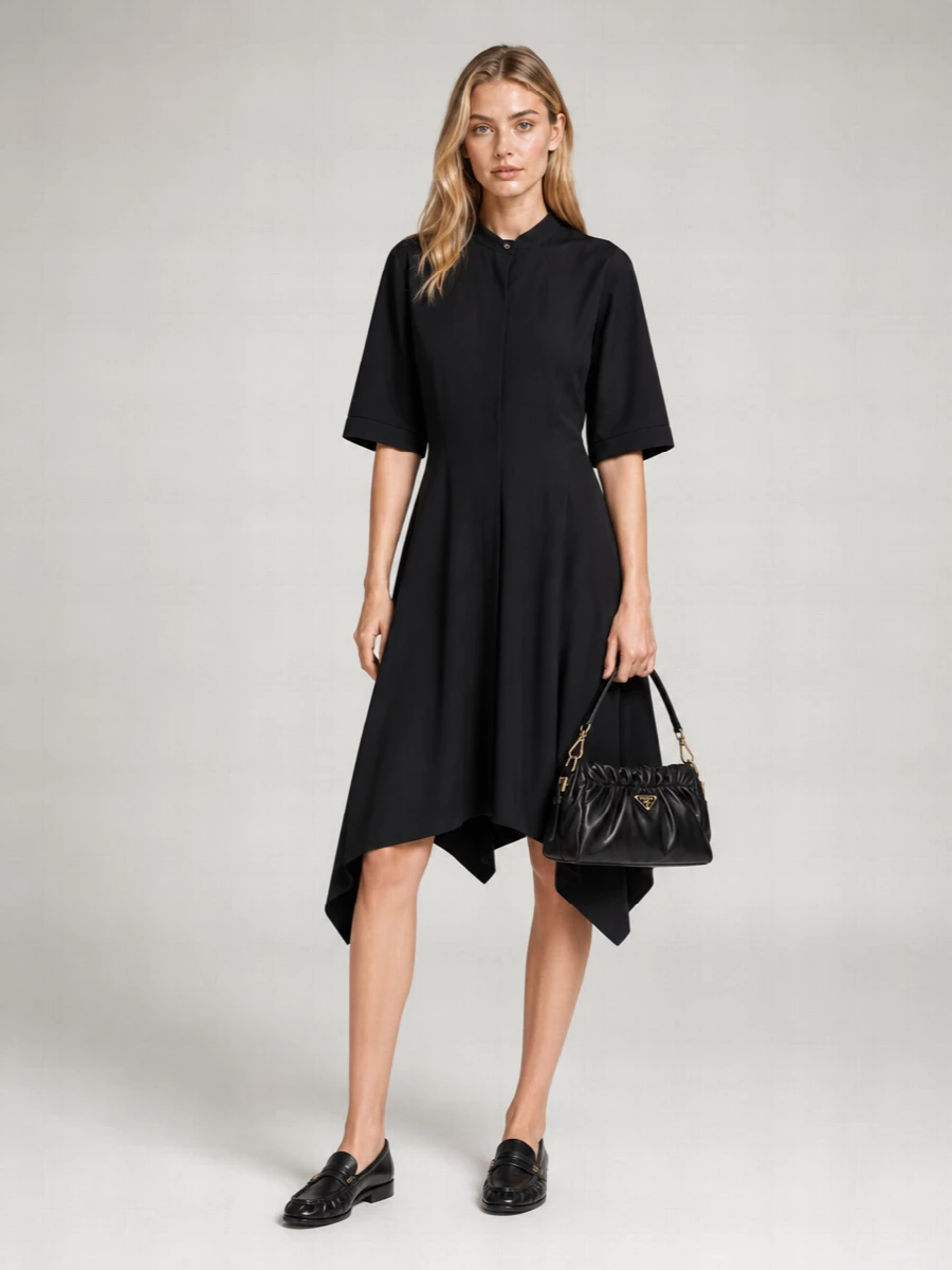 Prada Curled Nappa Leather Shoulder Bag
