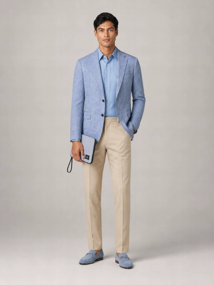 Etro Striped Cotton Single-Breasted Blazer