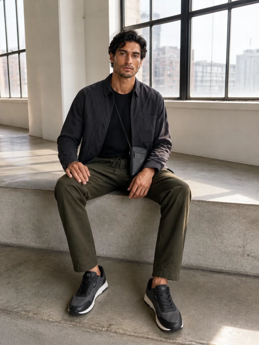 Paul smith utility jacket drawstring pants outfit