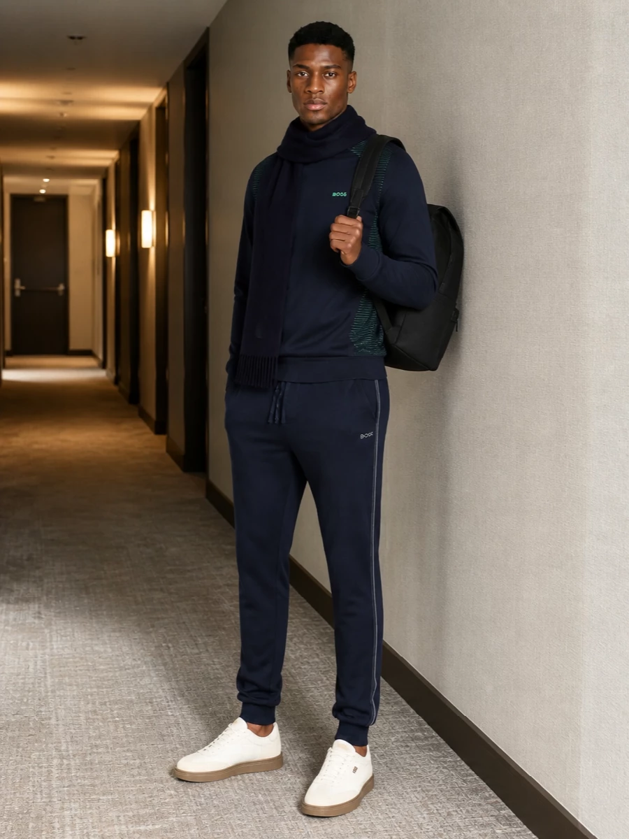 Boss navy sweatshirt emporio armani track pants