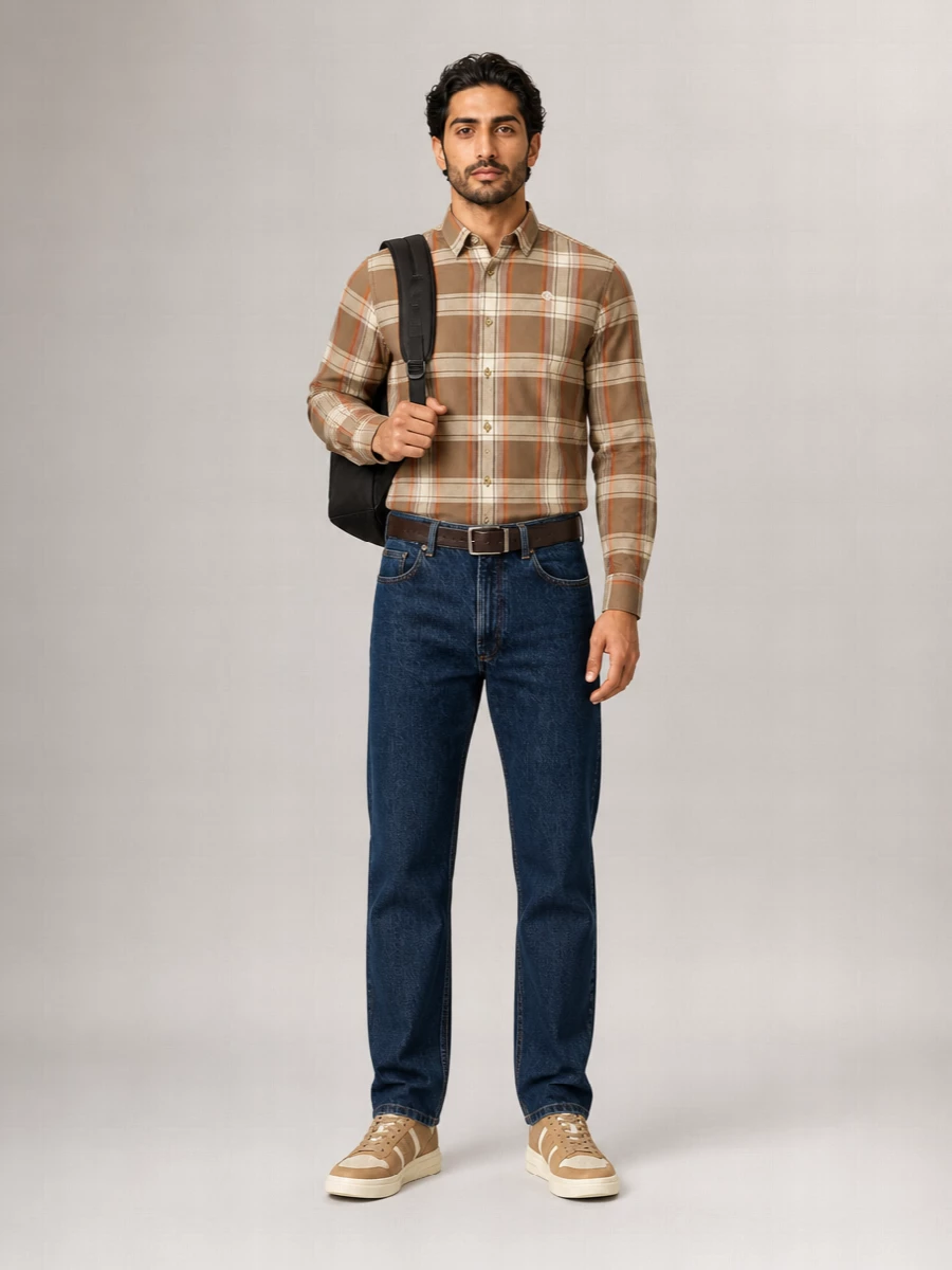 Timberland Cotton Checked Long-Sleeve Shirt
