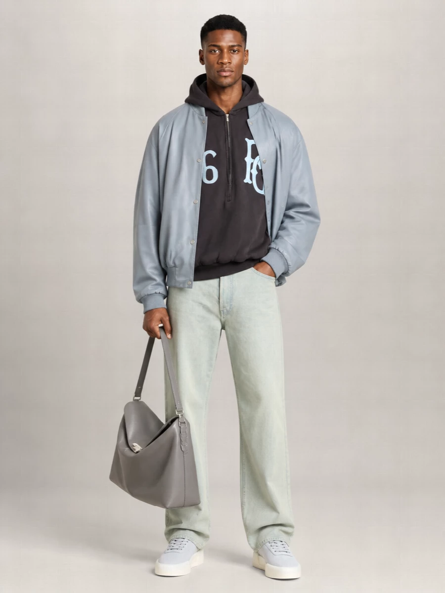 Fear Of God Leather Raglan Bomber Jacket