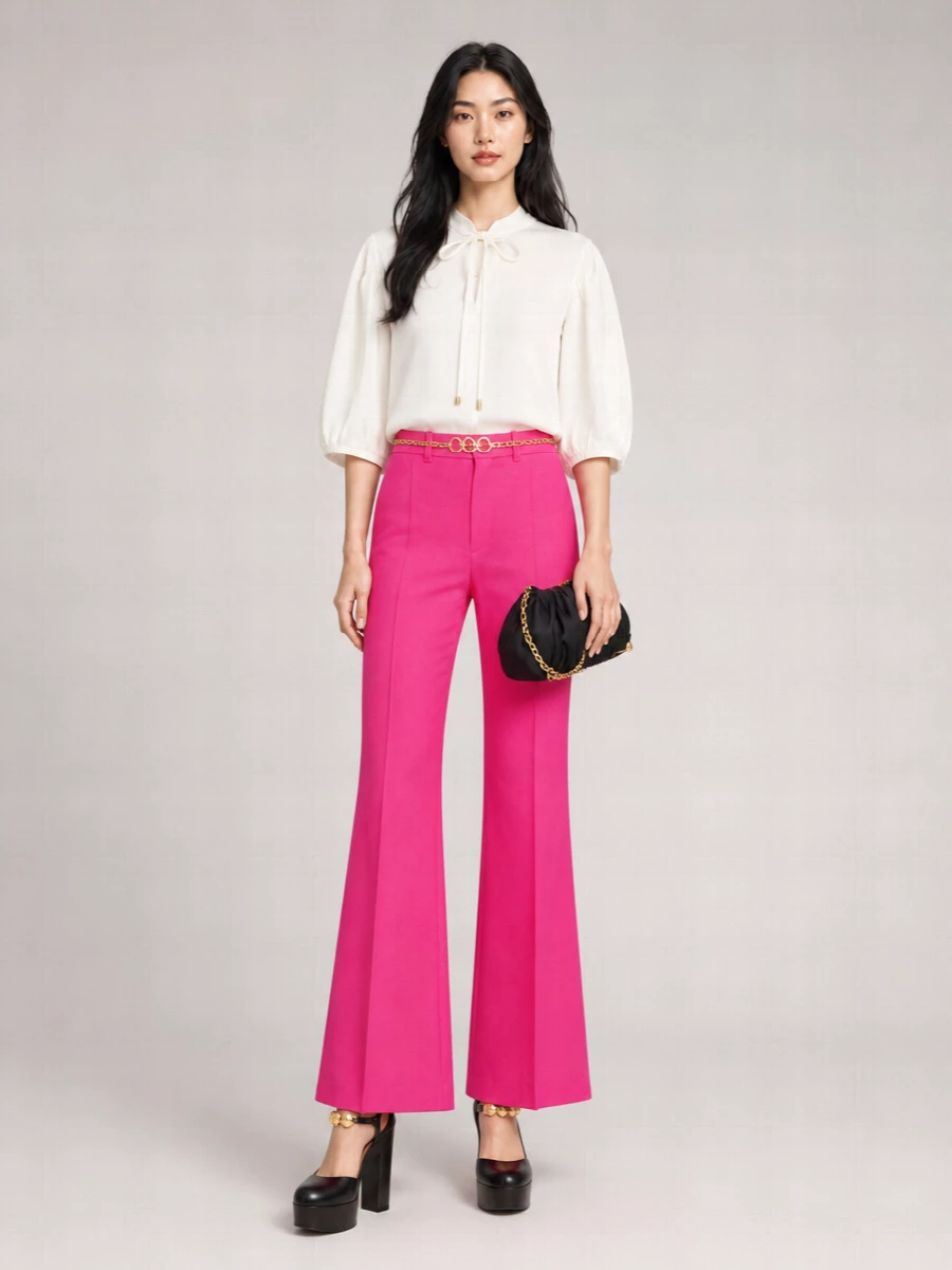 Chloé Silk Cashmere Flared Trousers