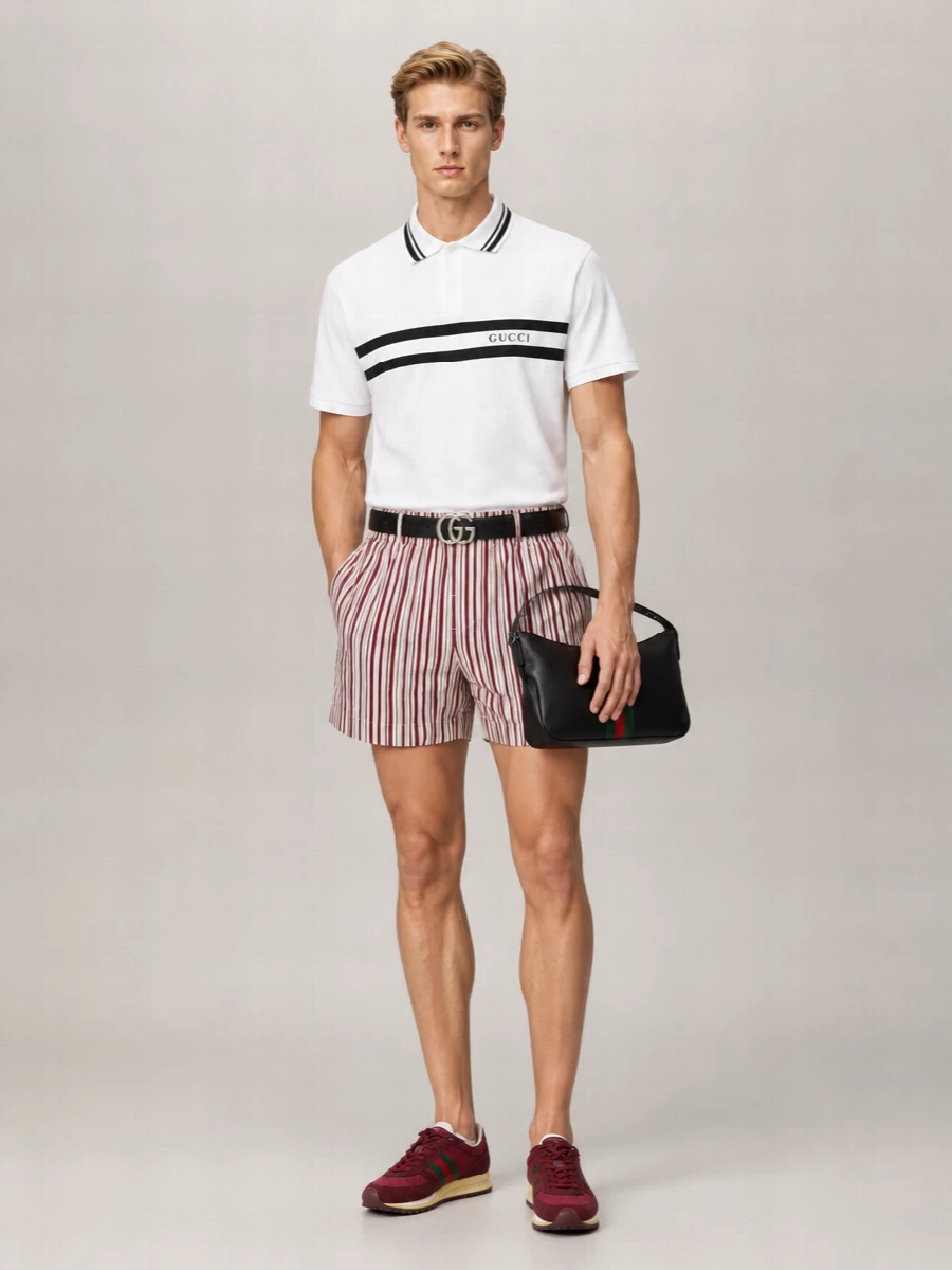 Gucci Embroidered Cotton Bermuda Shorts