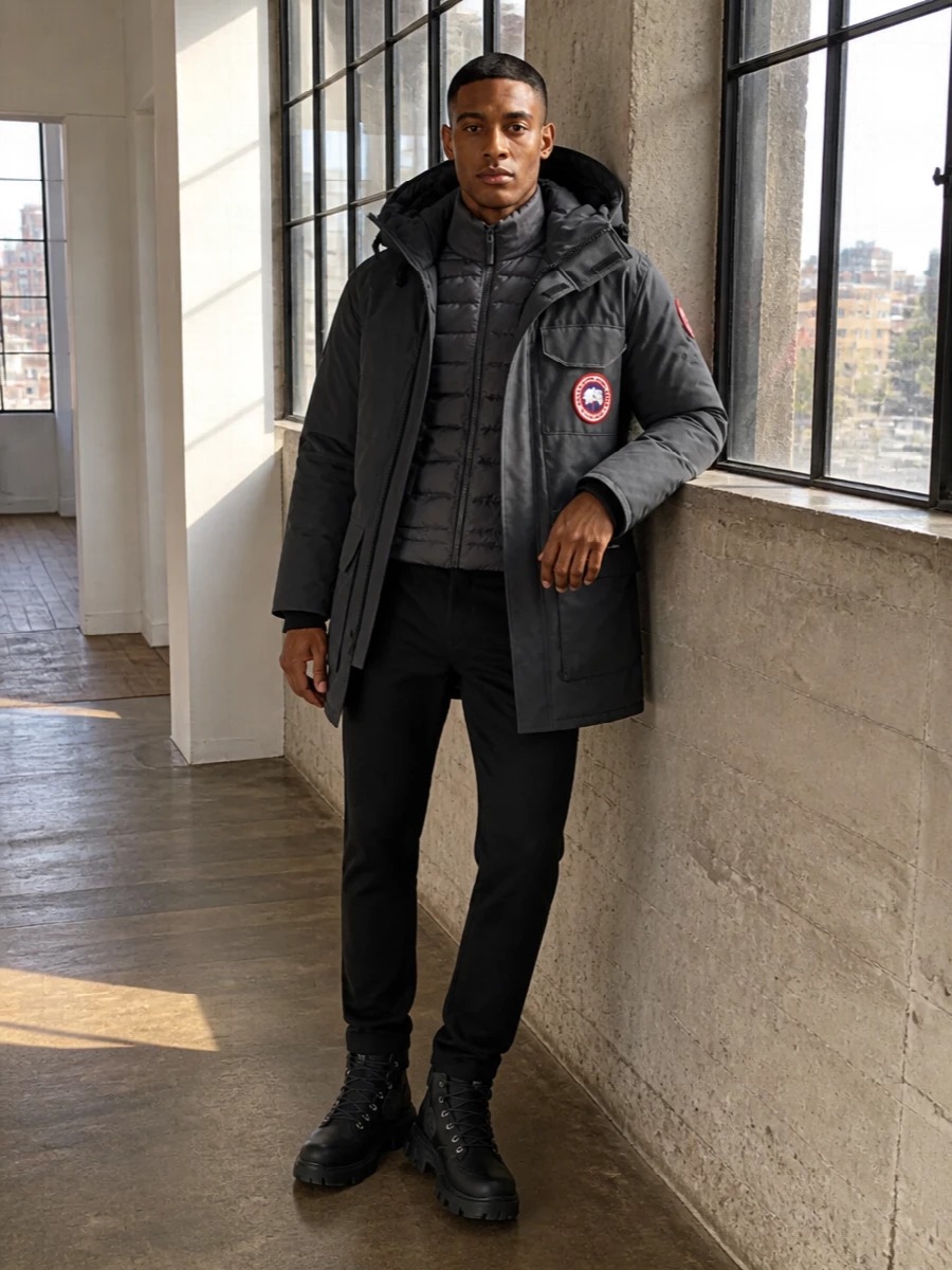 Canada goose parka moncler boots backpack outfit