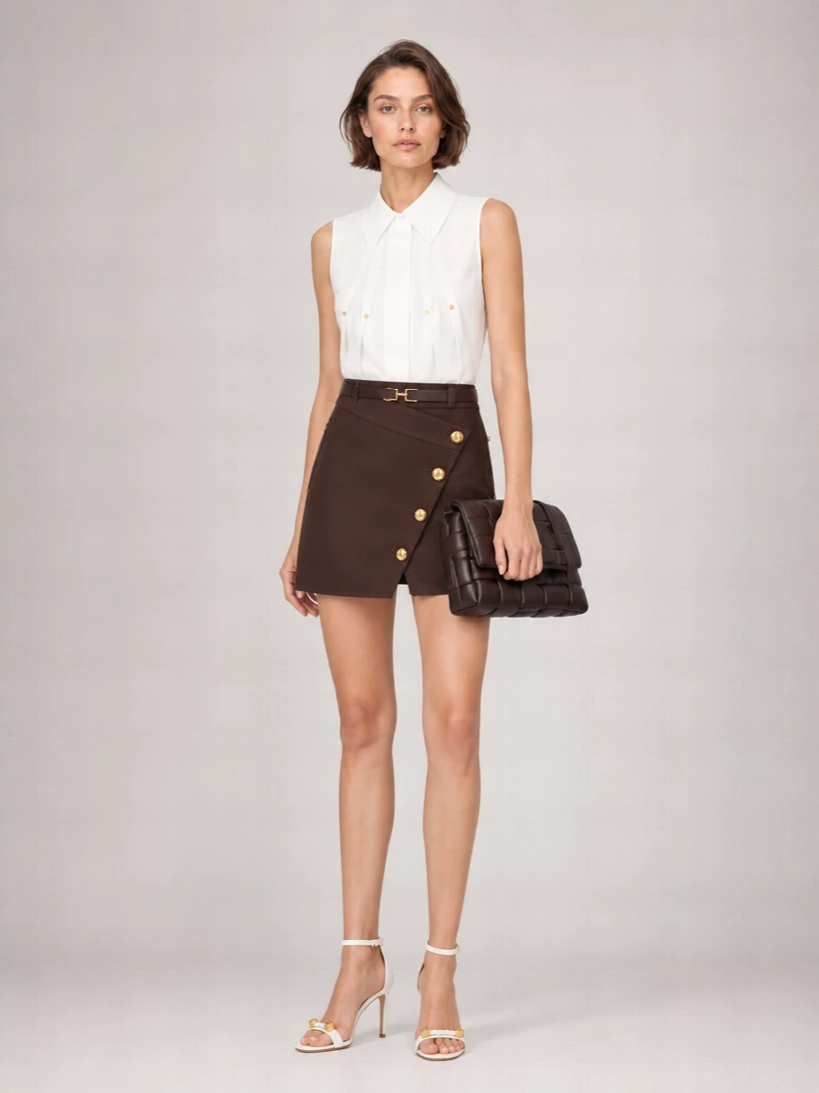 Elisabetta Franchi Asymmetric Cotton Skirt