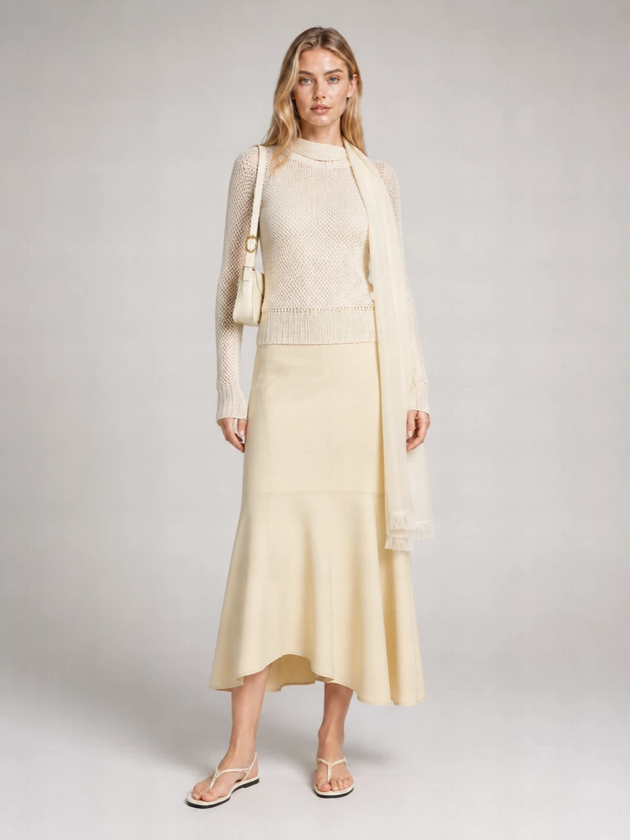 Jil Sander Silk Crochet Crewneck Jumper