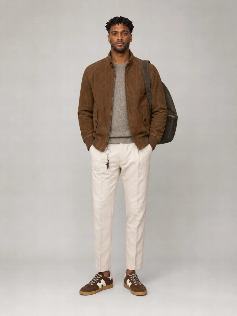 Baracuta Suede Harrington Bomber Jacket
