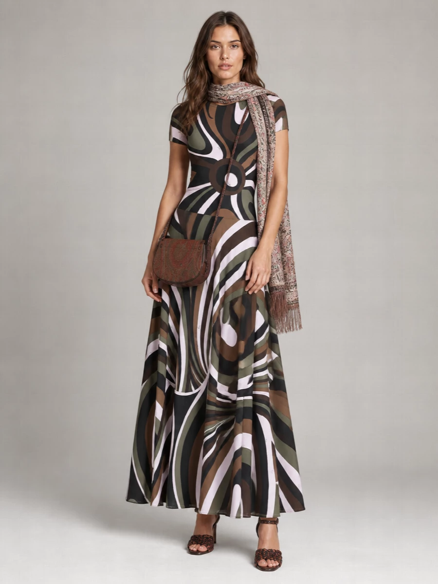 Pucci printed paneled cotton maxi skirt